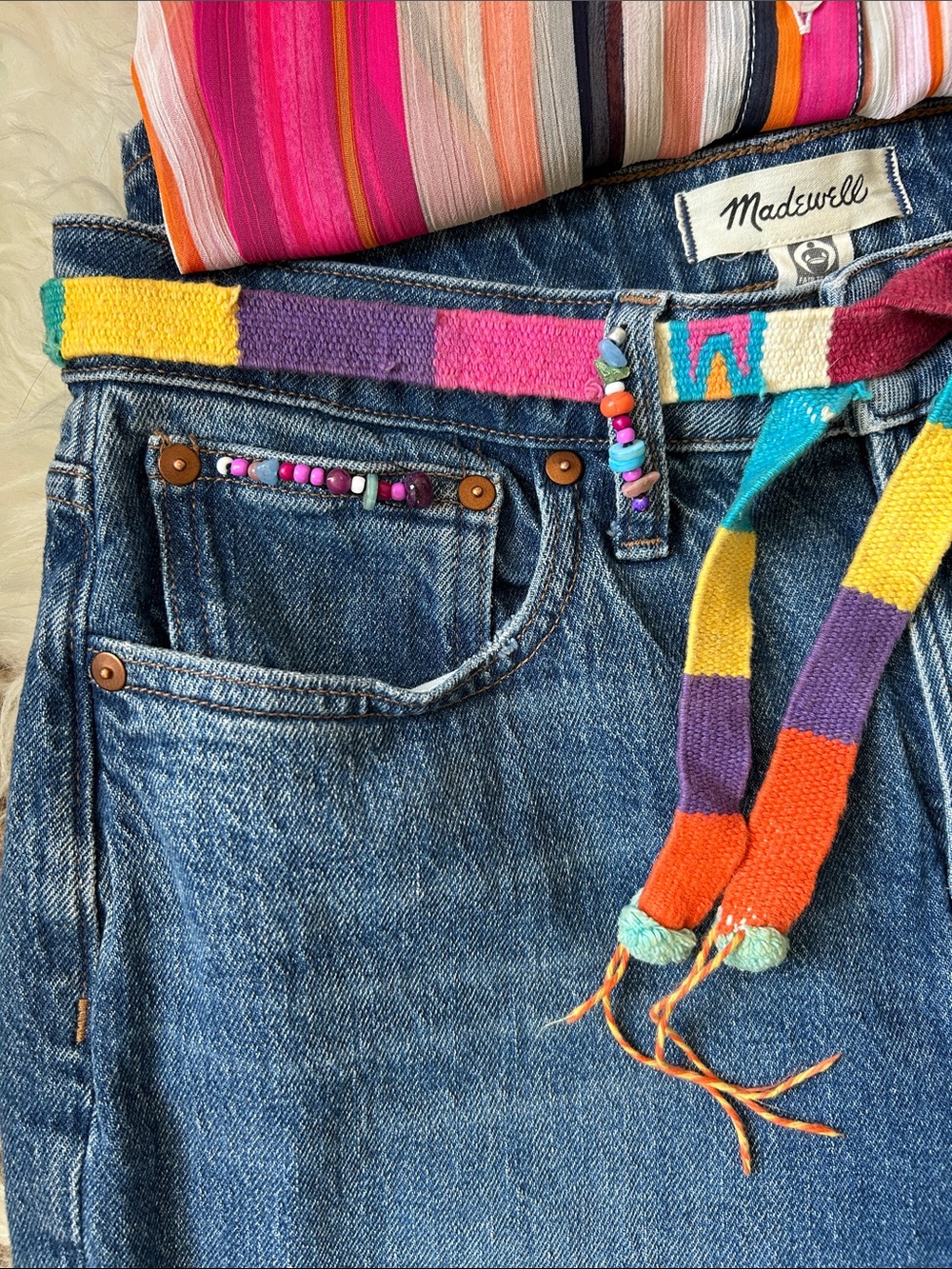 MADEWELL • Boho Embellished Curvy Perfect Vintage JeansBead & Floral Detail - Picture 6 of 16